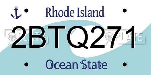 2BTQ271 Rhode Island License Plate