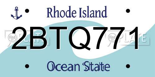 2BTQ771 Rhode Island License Plate