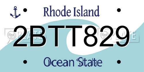 2BTT829 Rhode Island License Plate