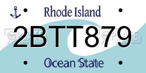 2BTT879 Rhode Island License Plate