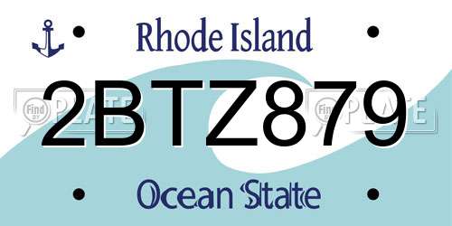 2BTZ879 Rhode Island License Plate