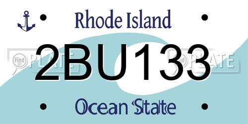 2BU133 Rhode Island License Plate