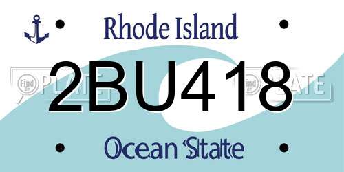 2BU418 Rhode Island License Plate