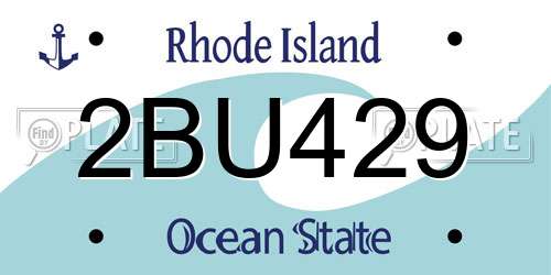 2BU429 Rhode Island License Plate