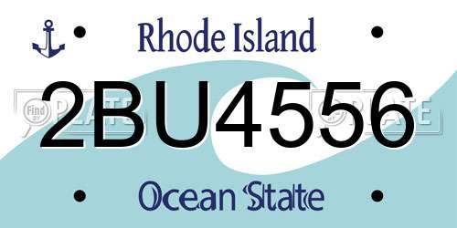2BU4556 Rhode Island License Plate