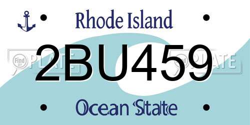 2BU459 Rhode Island License Plate