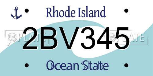 2BV345 Rhode Island License Plate