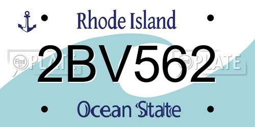 2BV562 Rhode Island License Plate