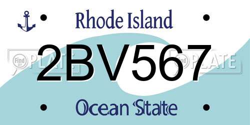 2BV567 Rhode Island License Plate