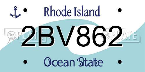 2BV862 Rhode Island License Plate
