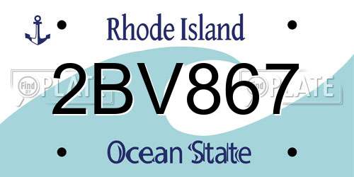 2BV867 Rhode Island License Plate