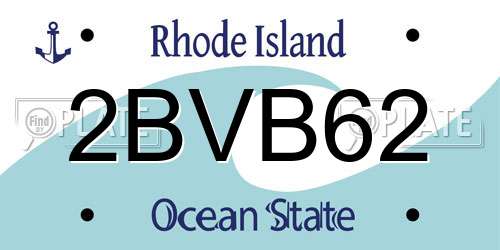 2BVB62 Rhode Island License Plate