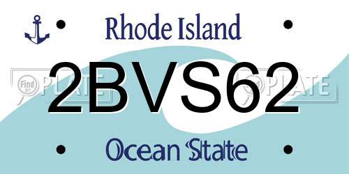 2BVS62 Rhode Island License Plate