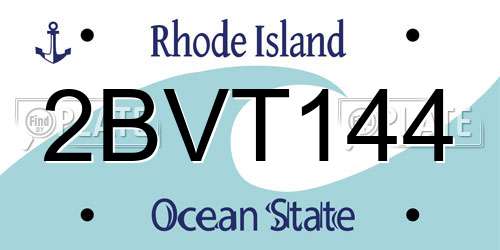 2BVT144 Rhode Island License Plate