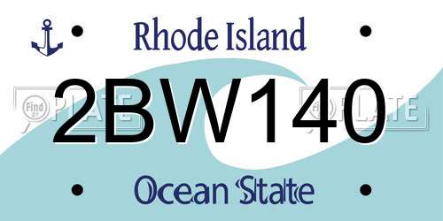 2BW140 Rhode Island License Plate