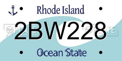 2BW228 Rhode Island License Plate