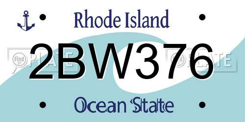 2BW376 Rhode Island License Plate