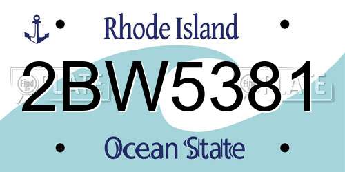 2BW5381 Rhode Island License Plate