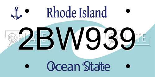 2BW939 Rhode Island License Plate