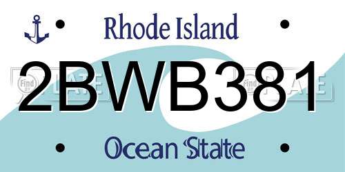 2BWB381 Rhode Island License Plate