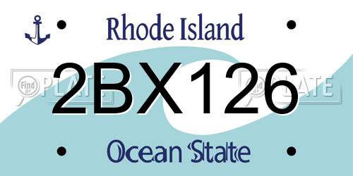 2BX126 Rhode Island License Plate