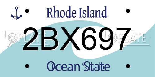 2BX697 Rhode Island License Plate