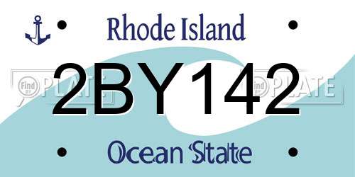 2BY142 Rhode Island License Plate