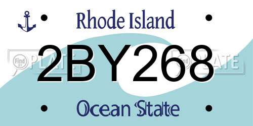 2BY268 Rhode Island License Plate