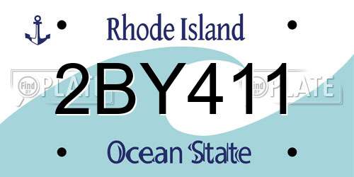 2BY411 Rhode Island License Plate