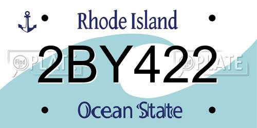 2BY422 Rhode Island License Plate