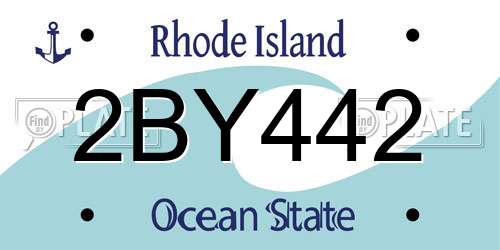 2BY442 Rhode Island License Plate