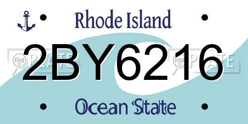 2BY6216 Rhode Island License Plate