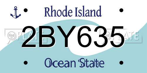 2BY635 Rhode Island License Plate