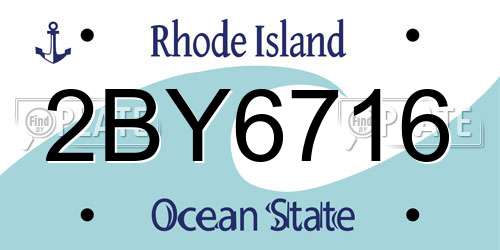2BY6716 Rhode Island License Plate