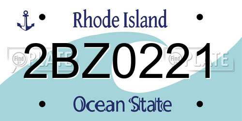 2BZ0221 Rhode Island License Plate