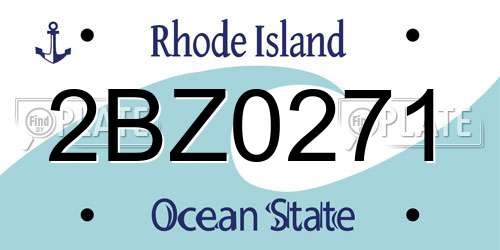 2BZ0271 Rhode Island License Plate