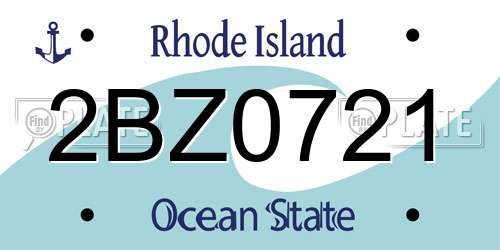 2BZ0721 Rhode Island License Plate