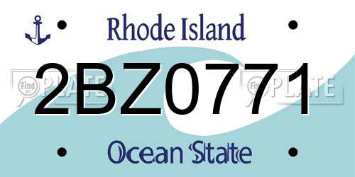 2BZ0771 Rhode Island License Plate