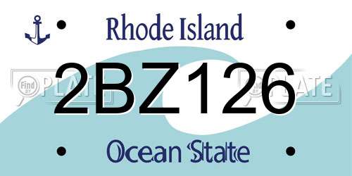 2BZ126 Rhode Island License Plate