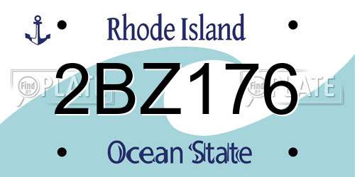 2BZ176 Rhode Island License Plate