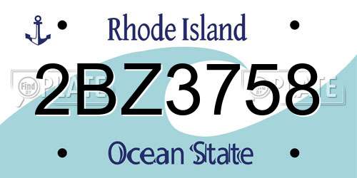 2BZ3758 Rhode Island License Plate