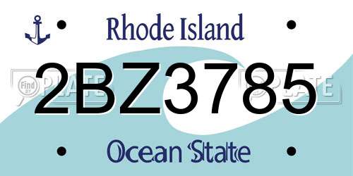 2BZ3785 Rhode Island License Plate
