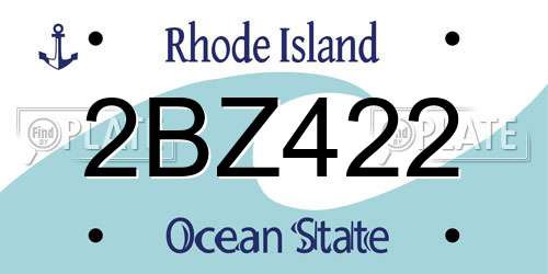 2BZ422 Rhode Island License Plate