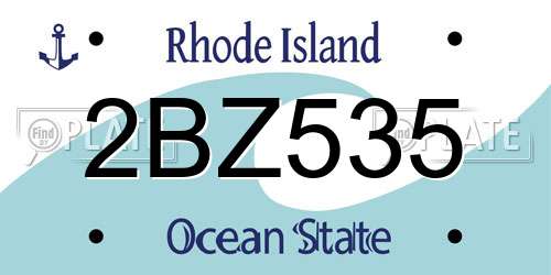 2BZ535 Rhode Island License Plate