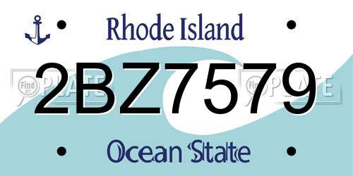 2BZ7579 Rhode Island License Plate
