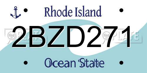 2BZD271 Rhode Island License Plate
