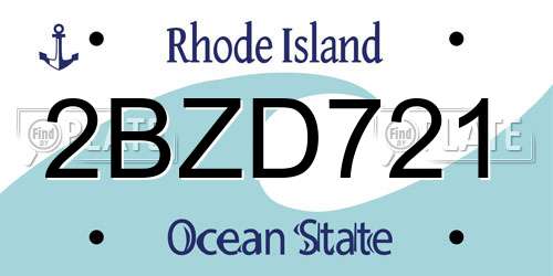 2BZD721 Rhode Island License Plate