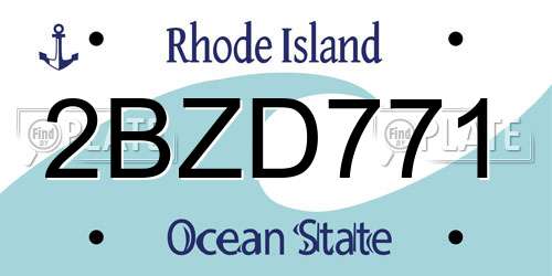 2BZD771 Rhode Island License Plate