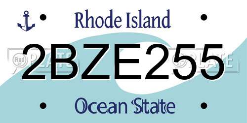 2BZE255 Rhode Island License Plate