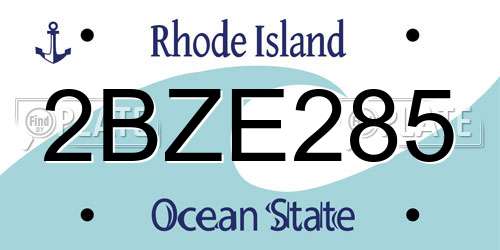 2BZE285 Rhode Island License Plate